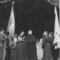 D06 Conferimento della Santa Cresima ai giovani di Avegno Luigi Bondietti con lo stendardo San Nicolao del circolo maschile di Avegno 1955-56